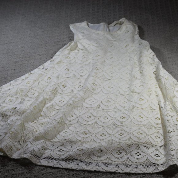 Everleigh Size M Cream Lace Flared Knee-length Dress - Picture 2 of 6